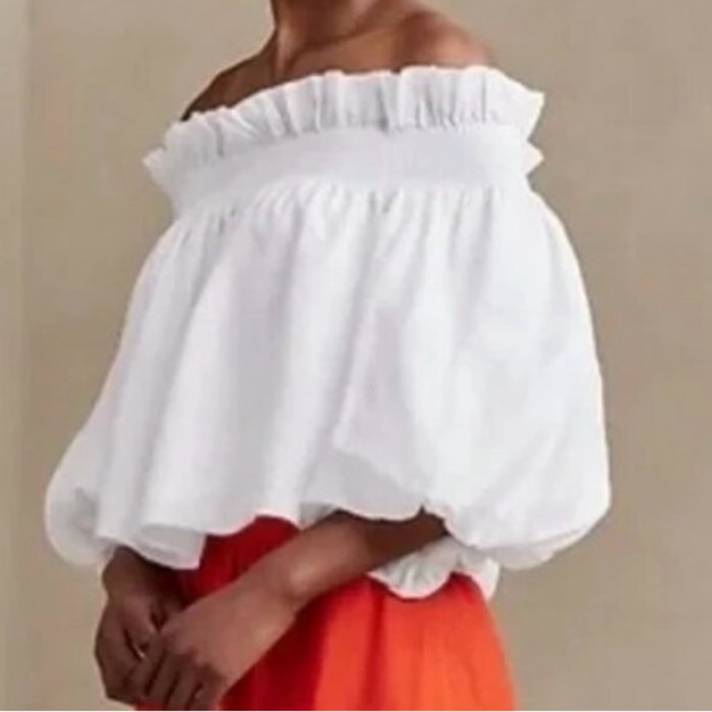 Elegant White Off-Shoulder Top - Banana Republic
